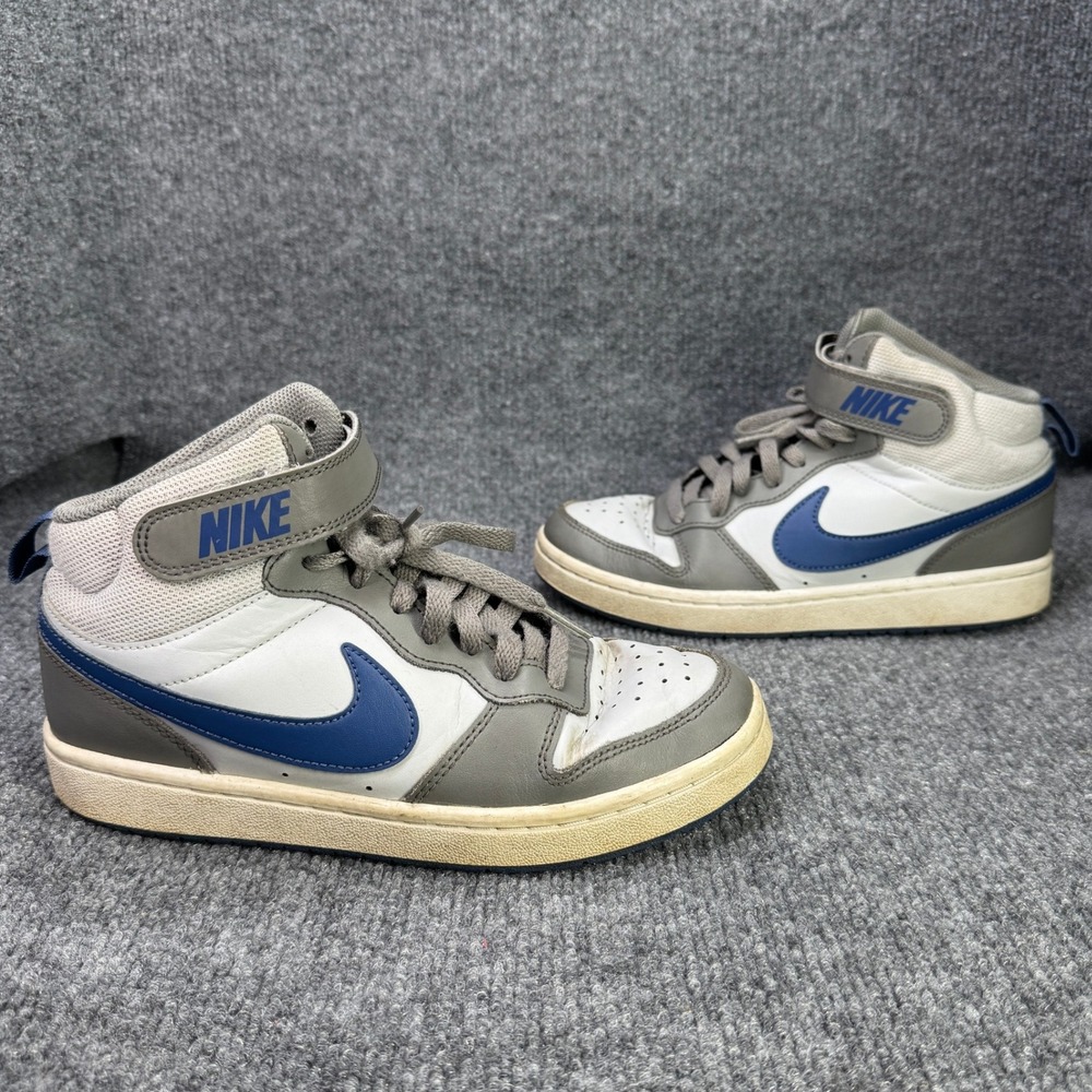 Nike Court Borough Mid 2 Unisex Kids 5 5Y Grey Blue Athletic Sneakers CD7782-007
